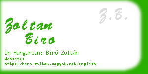 zoltan biro business card