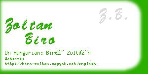 zoltan biro business card